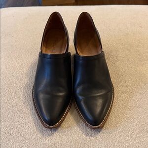 Madewell Women’s Black Leather Pointed Slip-On Booties Size 7 D’Orsay Festival